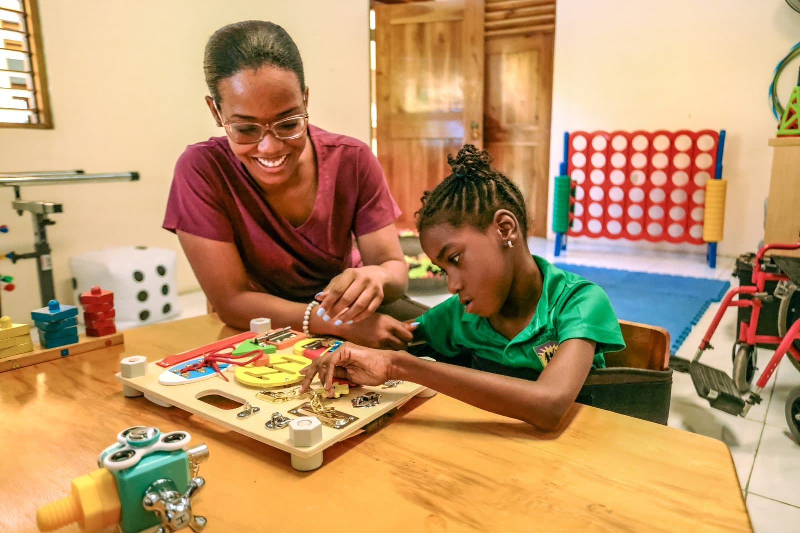 A therapy session at the Sav Inclusive School